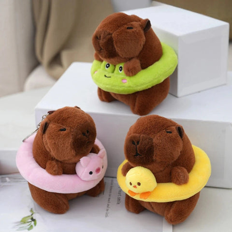 Adorable Capybara Swimming Ring Keychain - Cute Hanging Decoration! Teeny Pandas