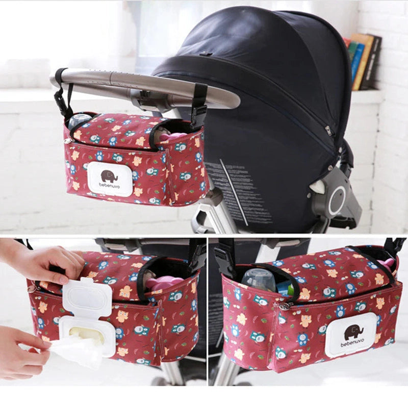 Universal Stroller Organizer - With Insulated Cup Holders Teeny Pandas