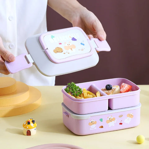 Large-Capacity Bento Lunch Box - Pack Fun, Freshness, and Flavor in Every Bite! Teeny Pandas