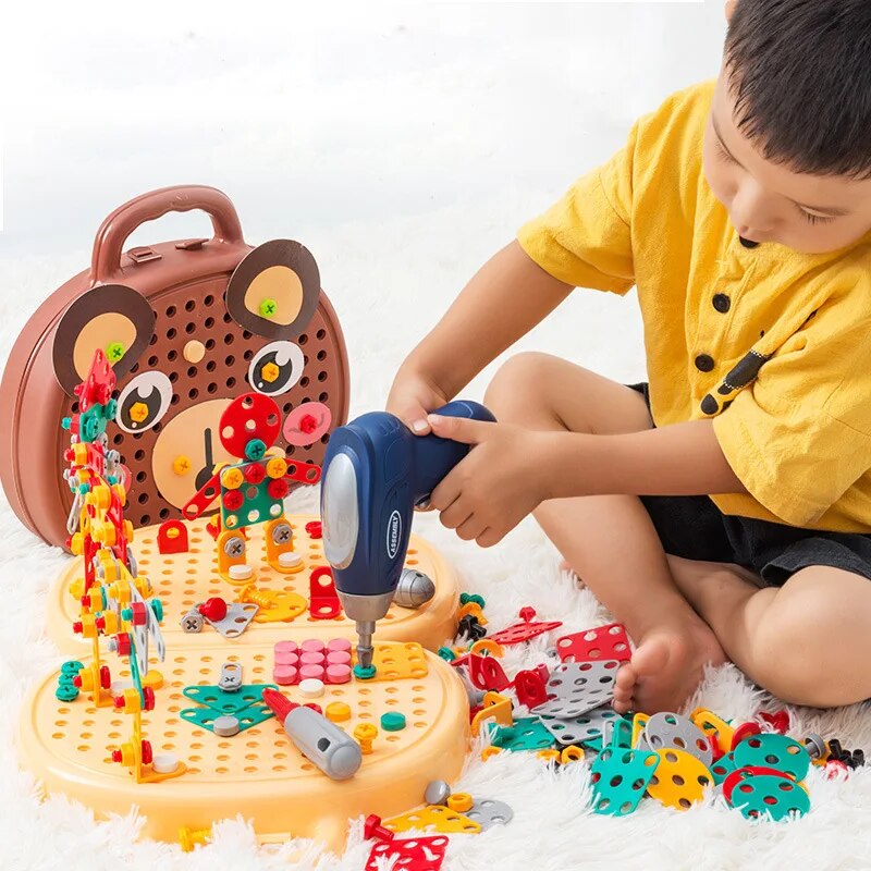 204-Piece Creative Toolbox – STEM Building Set for Kids Teeny Pandas