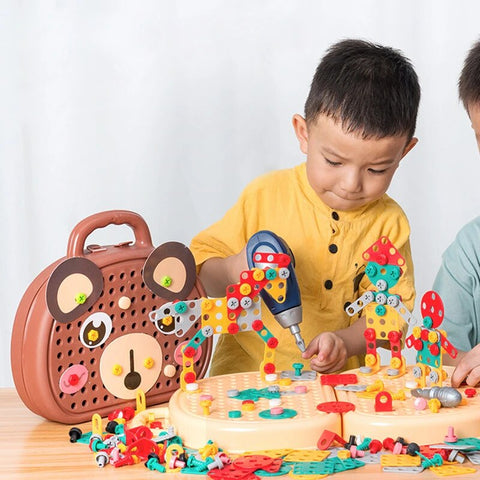 204-Piece Creative Toolbox – STEM Building Set for Kids Teeny Pandas