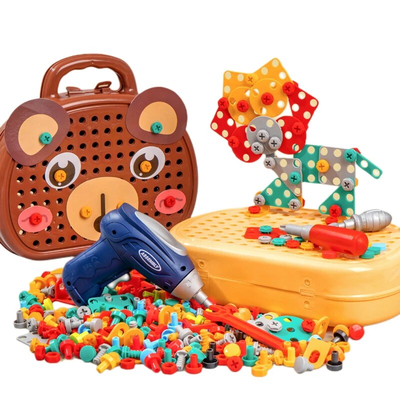 204-Piece Creative Toolbox – STEM Building Set for Kids Teeny Pandas