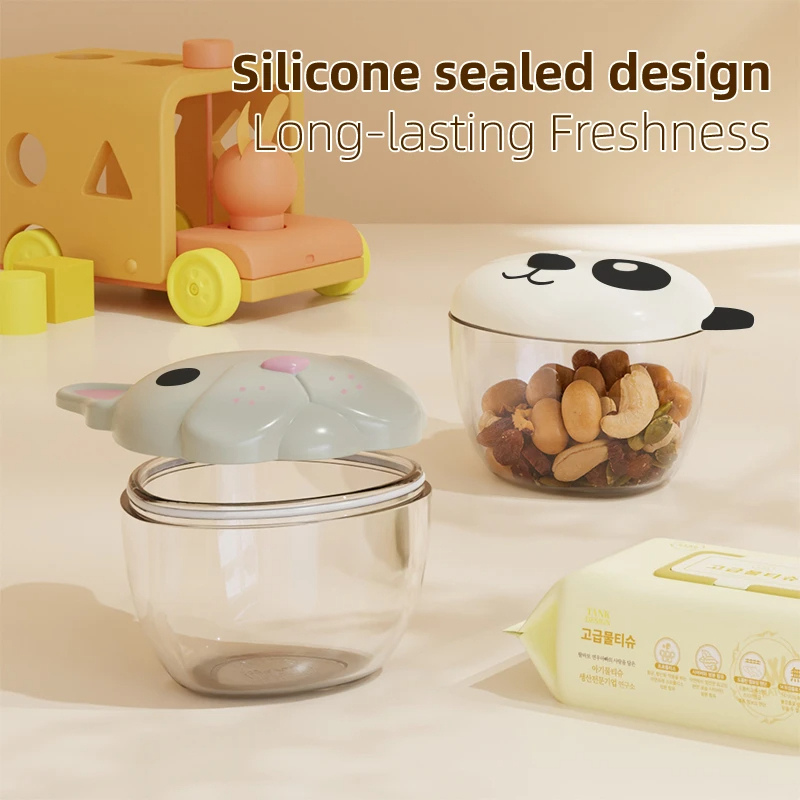 Cute Animal Snack Container for Kids – Leak-Proof & Travel-Friendly Teeny Pandas