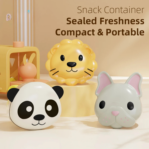 Cute Animal Snack Container for Kids – Leak-Proof & Travel-Friendly Teeny Pandas
