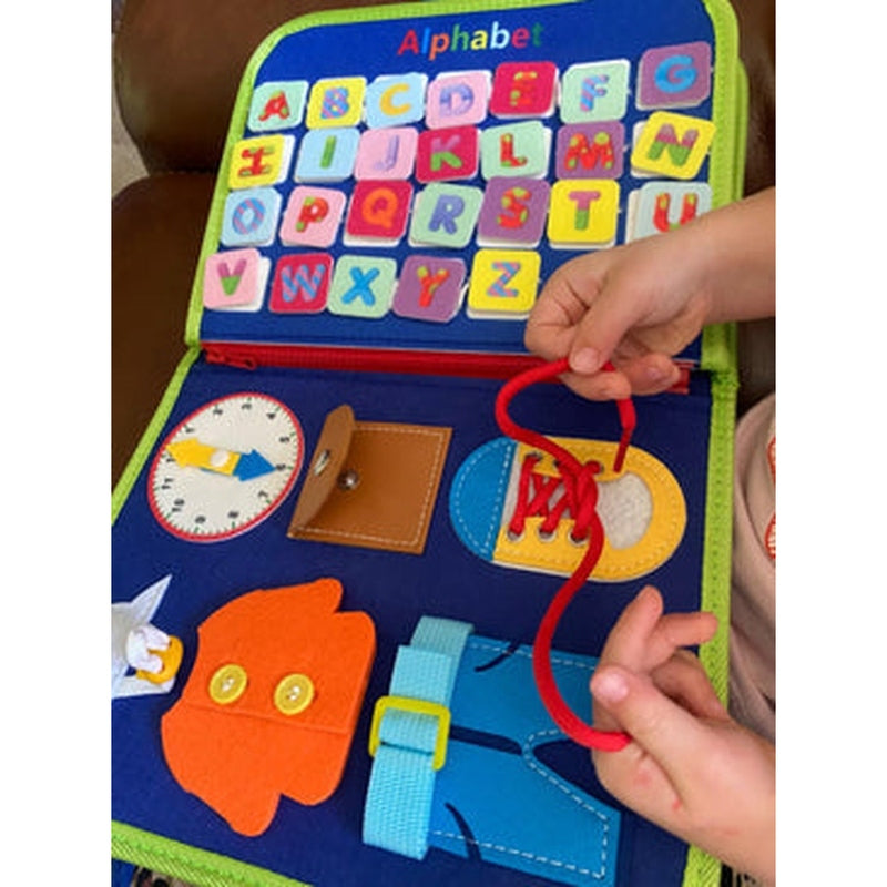 Montessori Busy Board for Toddlers - Sensory Learning Toy Teeny Pandas