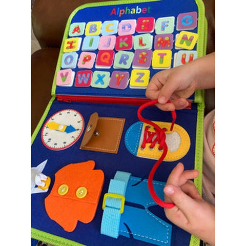 Montessori Busy Board for Toddlers - Sensory Learning Toy Teeny Pandas