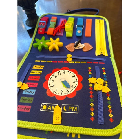 Montessori Busy Board for Toddlers - Sensory Learning Toy Teeny Pandas