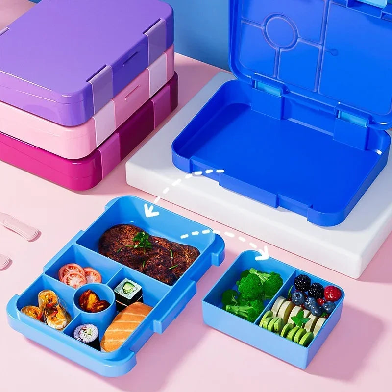 Kids 6 Compartment Bento Lunch Box – Durable, Fun, and Perfect for Balanced Meals! Teeny Pandas