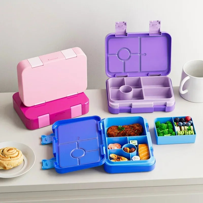 Kids 6 Compartment Bento Lunch Box – Durable, Fun, and Perfect for Balanced Meals! Teeny Pandas