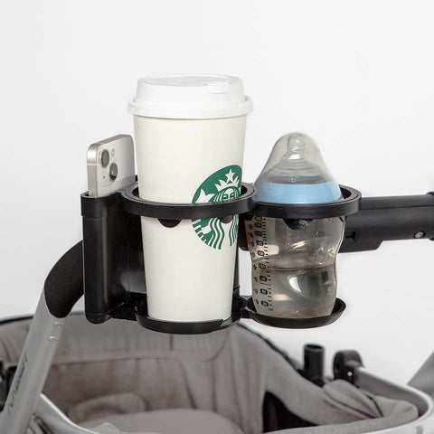 Stroller Cup Holder with Phone Support & Dual Drink Holder