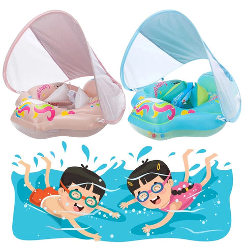 Inflatable Swimming Float with Canopy - For a Worry-Free Swimming Experience! Teeny Pandas