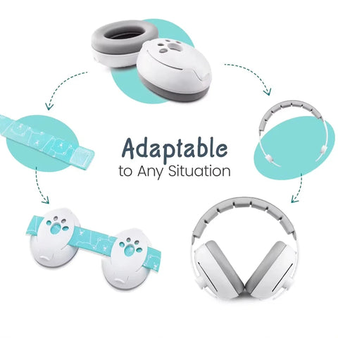 2 in 1 Infant and Toddler Noise Cancelling Headphones - For Soundproof Earmuffs Teeny Pandas