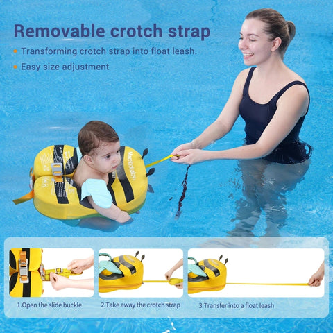 Bee Themed Pool Floater for Toddlers- Safe, Fun Water Play Teeny Pandas