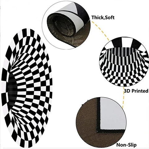 Vortex Illusion Rug – Playful & Cozy Rug for Kids’ Spaces Teeny Pandas