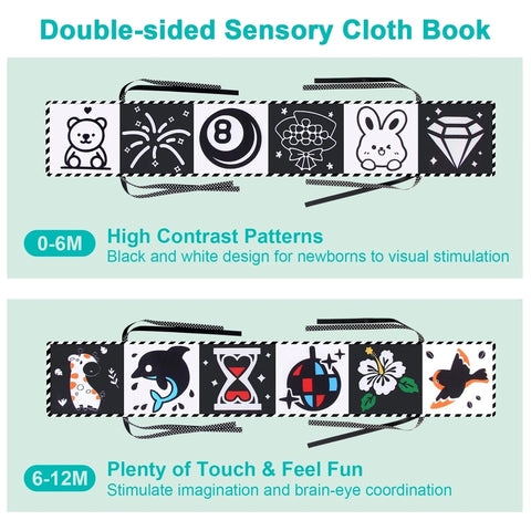 Black and White Montessori Book for Visual Stimulation Teeny Pandas