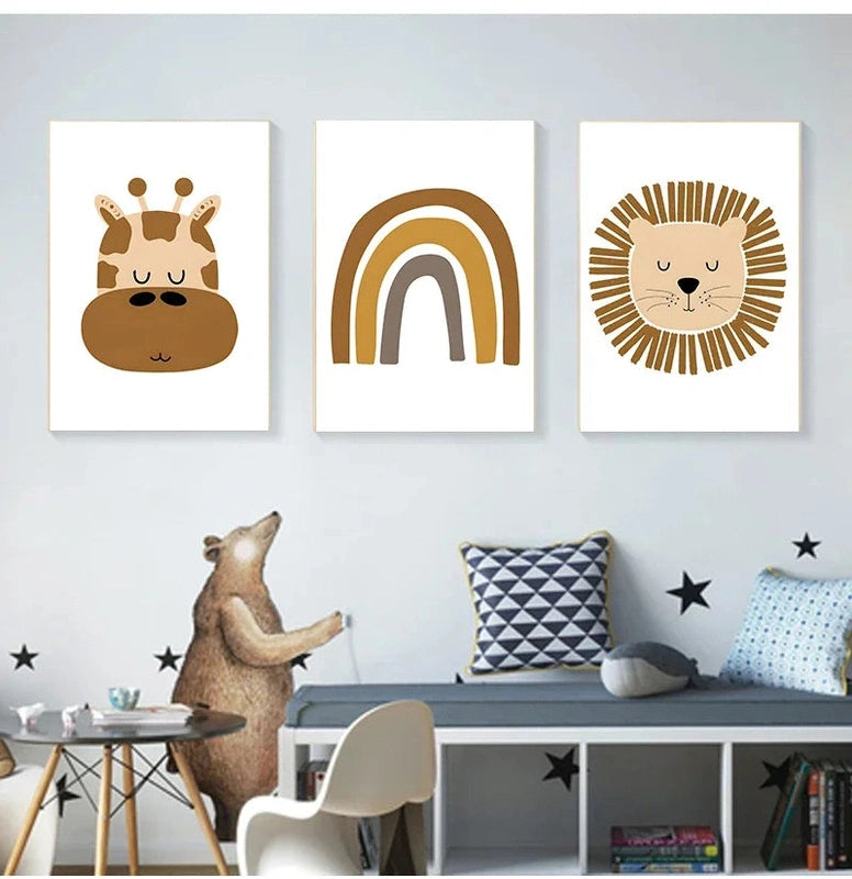 Kids Safari Animal Canvas Prints - Inspire Imagination and Creativity Teeny Pandas