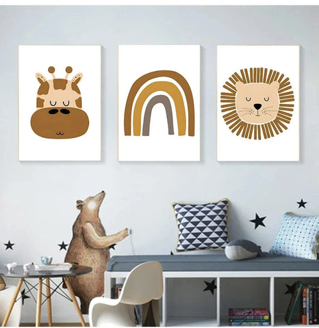 Kids Safari Animal Canvas Prints - Inspire Imagination and Creativity Teeny Pandas