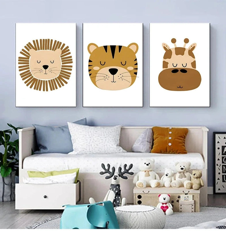 Kids Safari Animal Canvas Prints - Inspire Imagination and Creativity Teeny Pandas