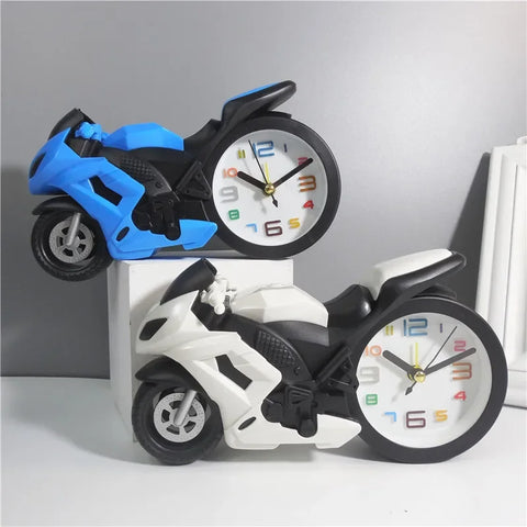 Retro Motorcycle Alarm Clock - Portable Desktop Watch for Kids