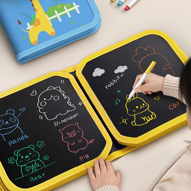 Reusable Kids' Doodle Book - Erasable Drawing Fun Teeny Pandas