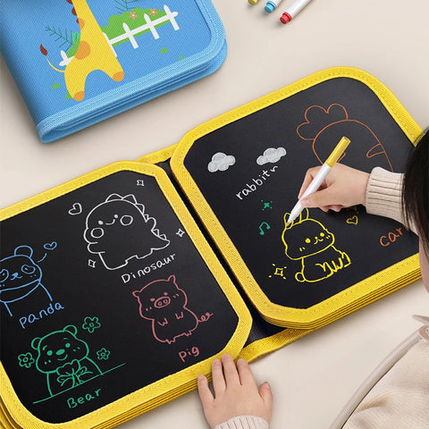 Reusable Kids' Doodle Book - Erasable Drawing Fun Teeny Pandas