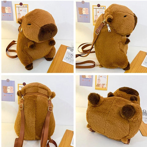 Adorable Capybara Plush Backpack - Soft and Comfortable Fur Straps! Teeny Pandas