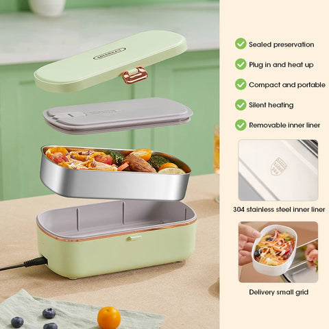 Electric Mini Heated Lunch Box – Portable, Insulated Bento Box Teeny Pandas