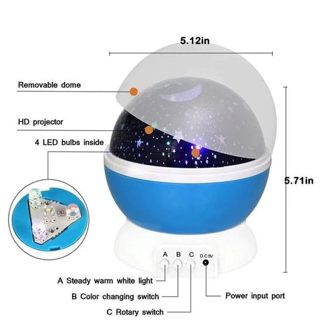 Galaxy Projector Starry Sky - Rotating LED Night Light!