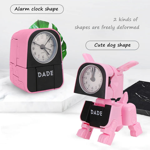 Cute Boy Kids Alarm Clock - Cartoon Robot Dog Desk Clock