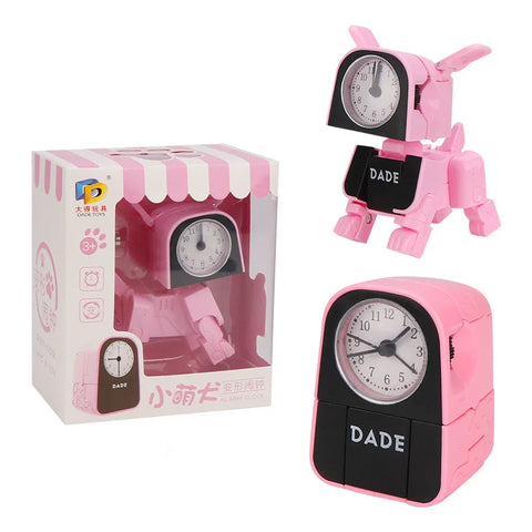 Cute Boy Kids Alarm Clock - Cartoon Robot Dog Desk Clock