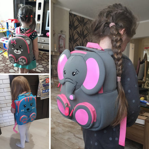 Cute 3D Blue Bear Backpack for Kids