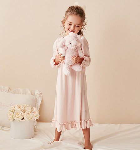 Girl's Lolita Princess  Dress Sleepshirt - Vintage Ruffles Nightgown for Toddler & Kids