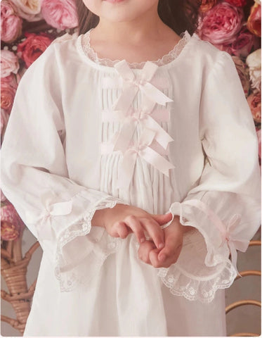 Girl's Vintage Royal Style Lolita White Princess Nightgown