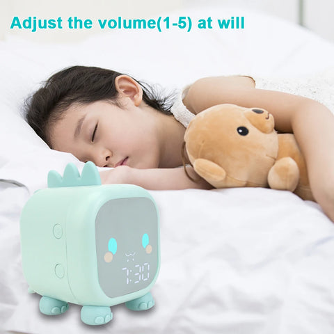 Dinosaur Kids LED Alarm Clock - With Night Light and Temperature Display