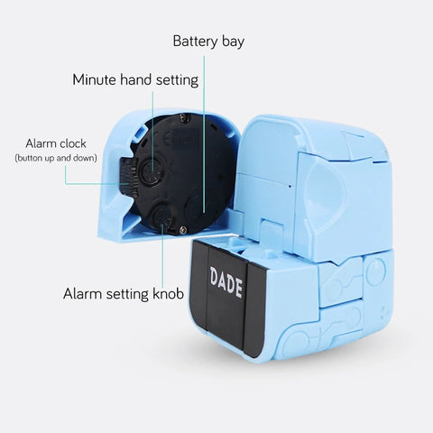 Cute Boy Kids Alarm Clock - Cartoon Robot Dog Desk Clock