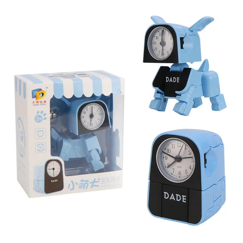 Cute Boy Kids Alarm Clock - Cartoon Robot Dog Desk Clock