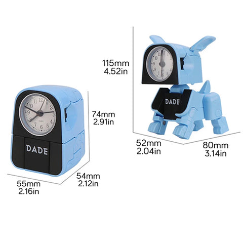 Cute Boy Kids Alarm Clock - Cartoon Robot Dog Desk Clock