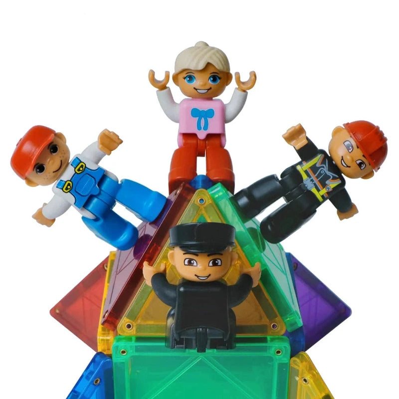 Magnetic Community Figures - 4pcs Toy People Magnetic Tiles Accessories!