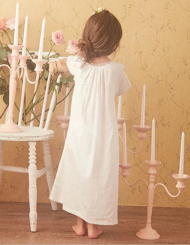 Girl's Vintage Royal Style Lolita White Princess Nightgown