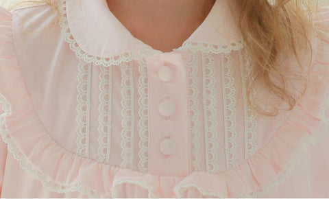 Lolita Princess Sleepshirt – Vintage Turndown Collar Nightgown for Girls