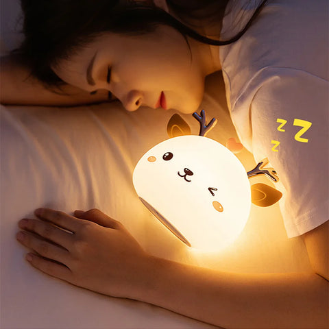 Love Deer Night Light - Cute & Colorful Touch Sensor Lamp for Kids