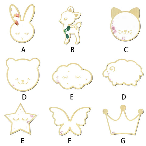 Nordic Style Rabbit Cloud Acrylic Mirror for Kids' Room