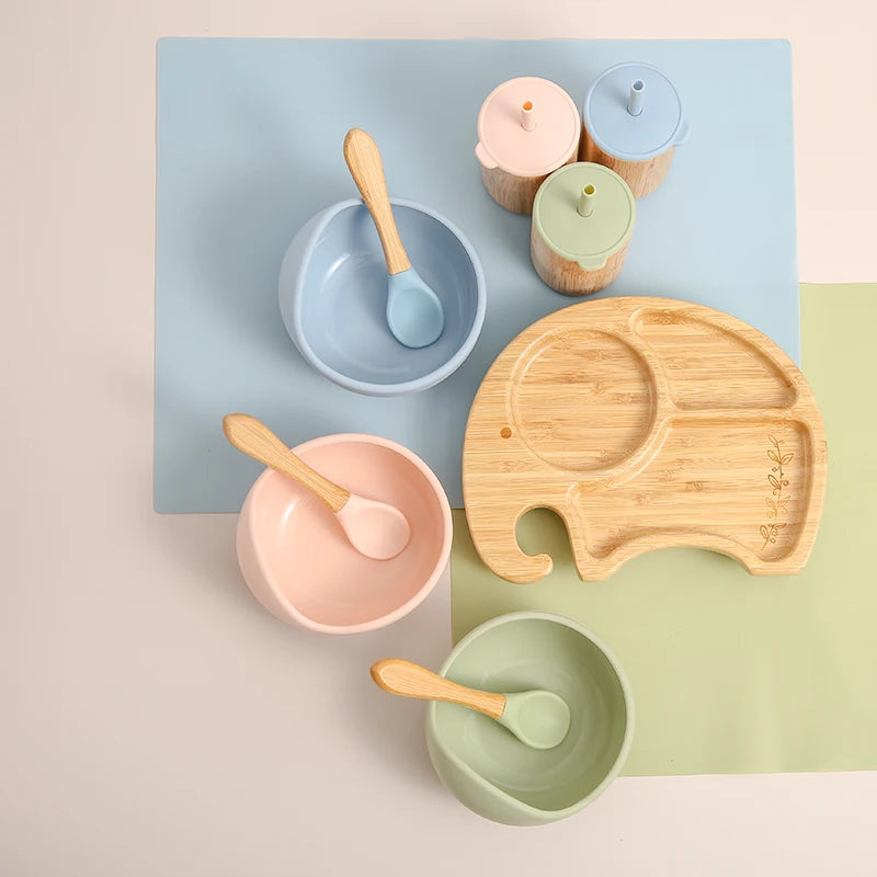 Premium Bamboo Baby Feeding Set - Eco-Friendly Dining for Little Ones Teeny Pandas