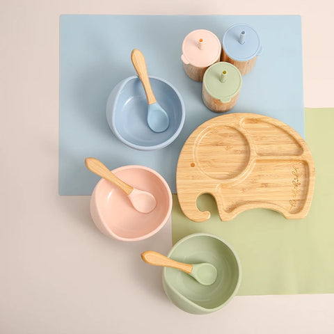 Premium Bamboo Baby Feeding Set - Eco-Friendly Dining for Little Ones Teeny Pandas