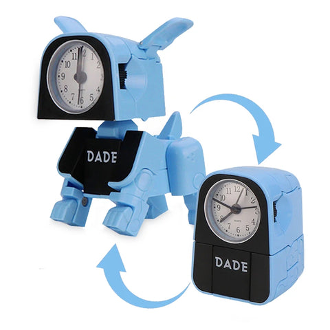 Cute Boy Kids Alarm Clock - Cartoon Robot Dog Desk Clock