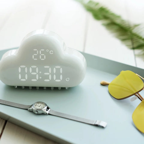 Cloud Alarm Clock - Kids LED Voice Control Digital Alarm Clock