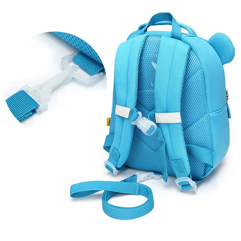 Cute 3D Blue Bear Backpack for Kids