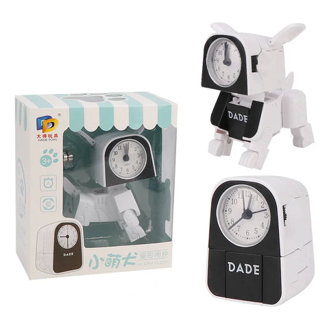 Cute Boy Kids Alarm Clock - Cartoon Robot Dog Desk Clock