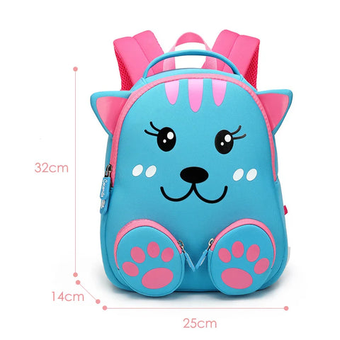 Cute 3D Blue Bear Backpack for Kids