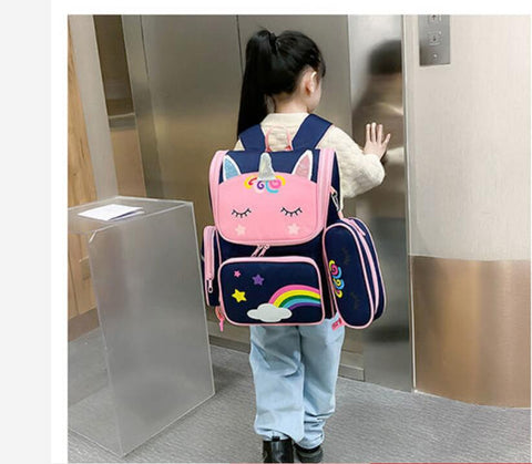 School Rolling Backpack for Girls with Pencil Case and Lunch Bag